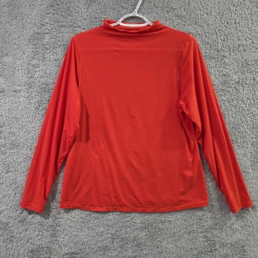 Skims Mock Neck Top Women's 3X Orange Long Sleeve Stretch Bodycon Layering